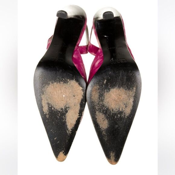 Prada Vintage Pink Suede Tie-Dye Pointed Slingback Pumps size 37.5 - Picture 5 of 11